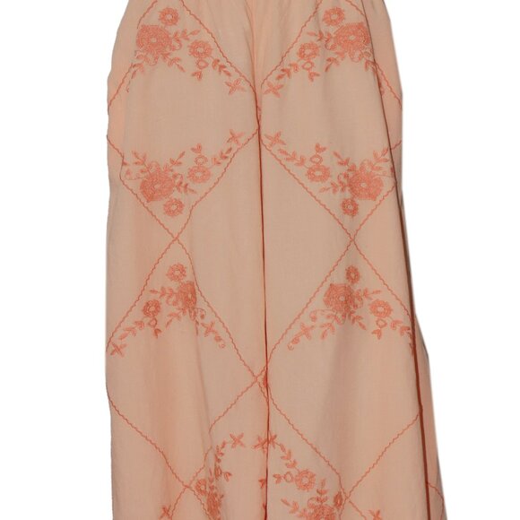 Free People Waverly Pants Floral Embroidered Smocked Sun Blush S - Picture 3 of 7